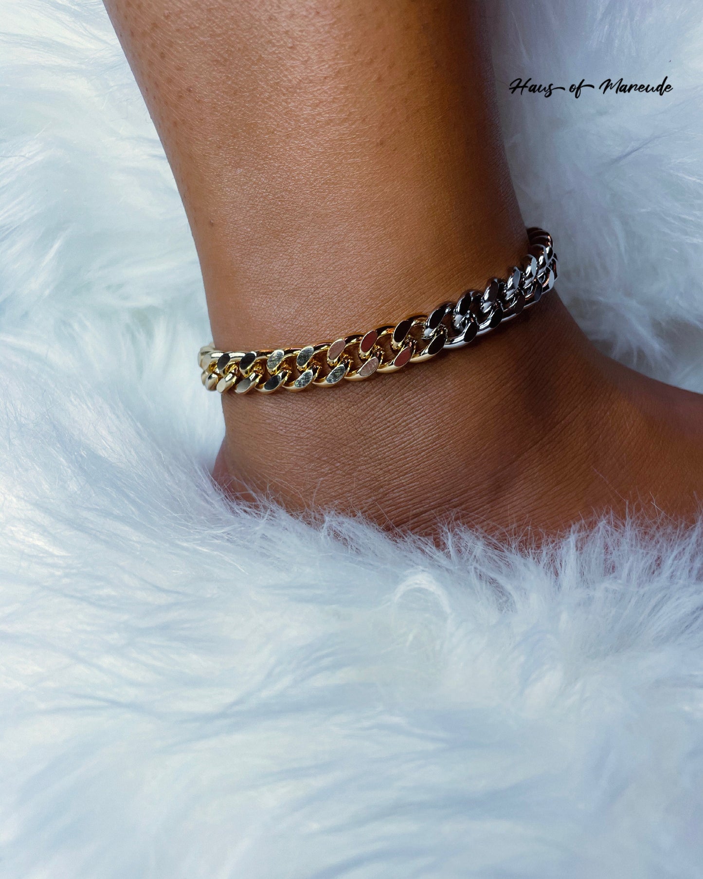 Silver and Gold Chain Anklet